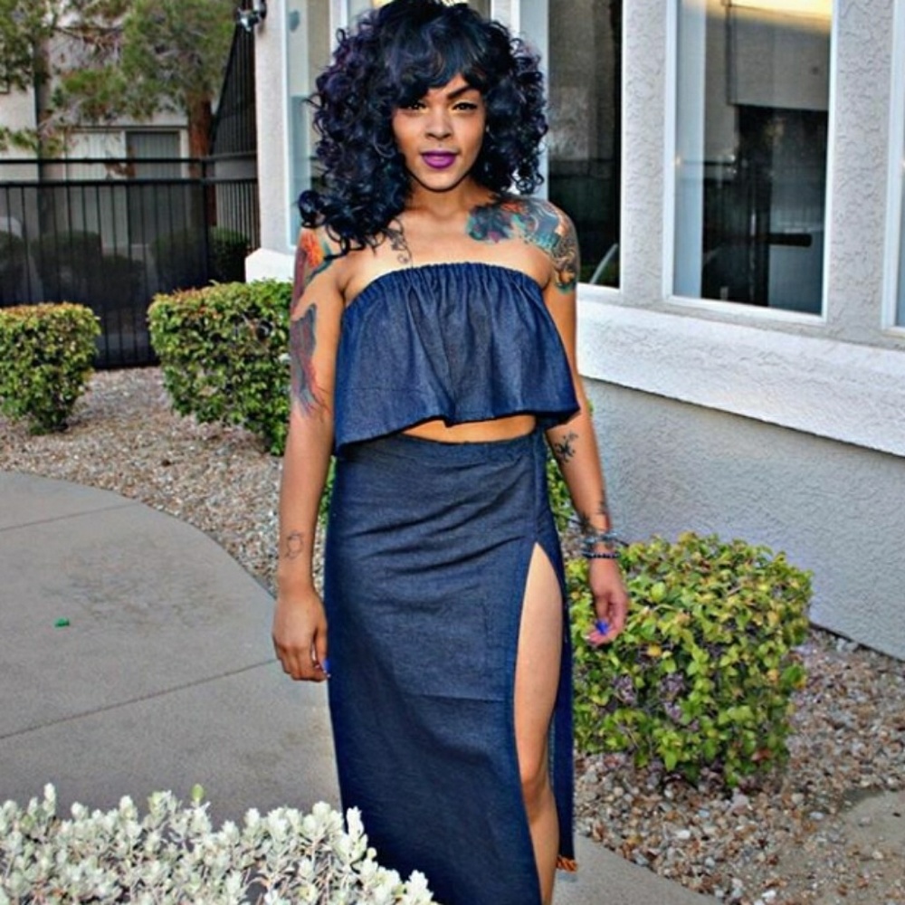 Denim Skirt Set